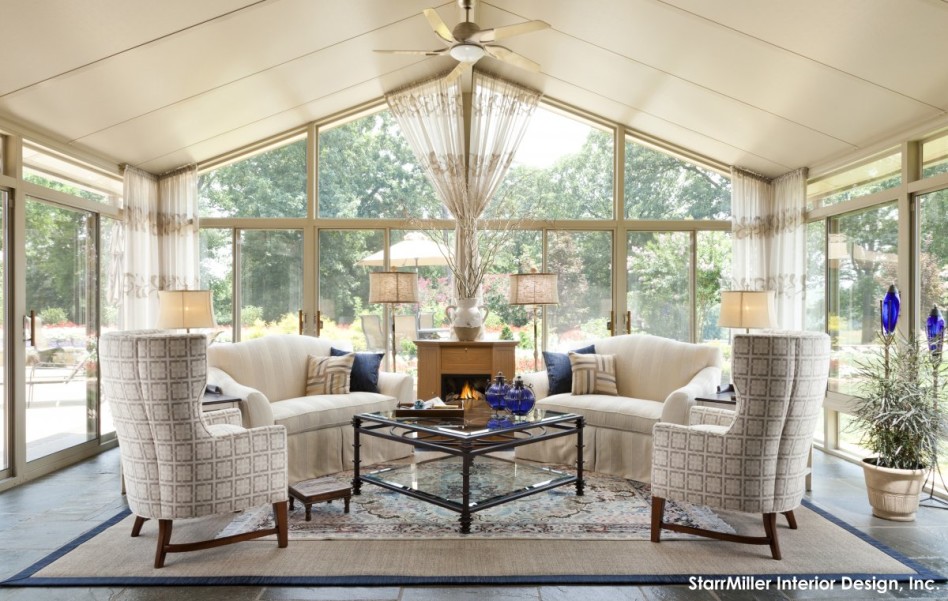 Home Sunrooms With Fireplaces Simple On Home Living Room