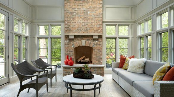 Home Sunrooms With Fireplaces Excellent On Home Inside