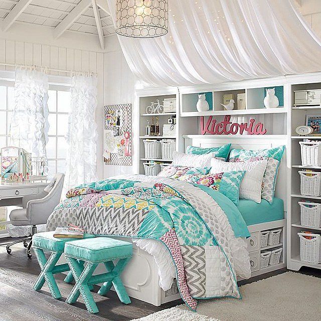 Bedroom Teen Bedroom Ideas Teal And White White And Teal