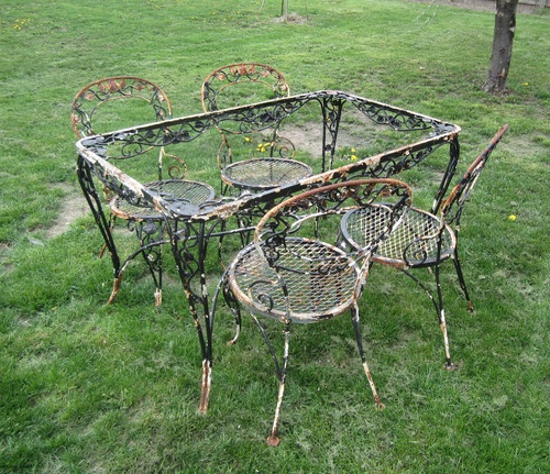 Furniture Vintage Wrought Iron Garden Furniture Stylish On