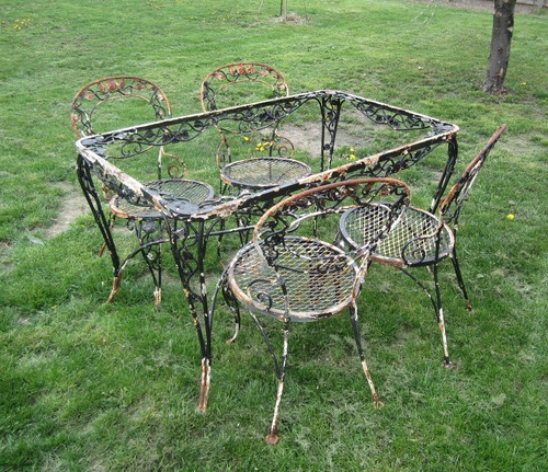 Furniture Vintage Wrought Iron Garden Furniture Stylish On