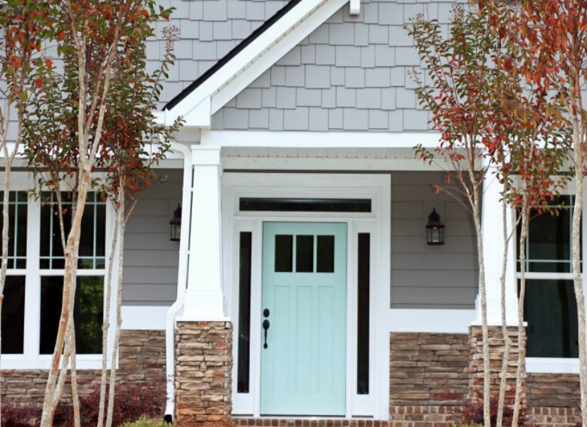 Home White Front Door Blue House White House With Blue Front Door