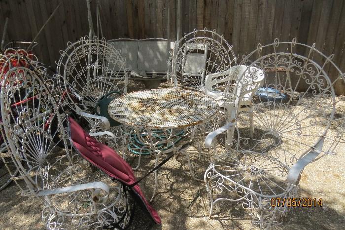 Furniture Antique Iron Patio Furniture Simple On Throughout