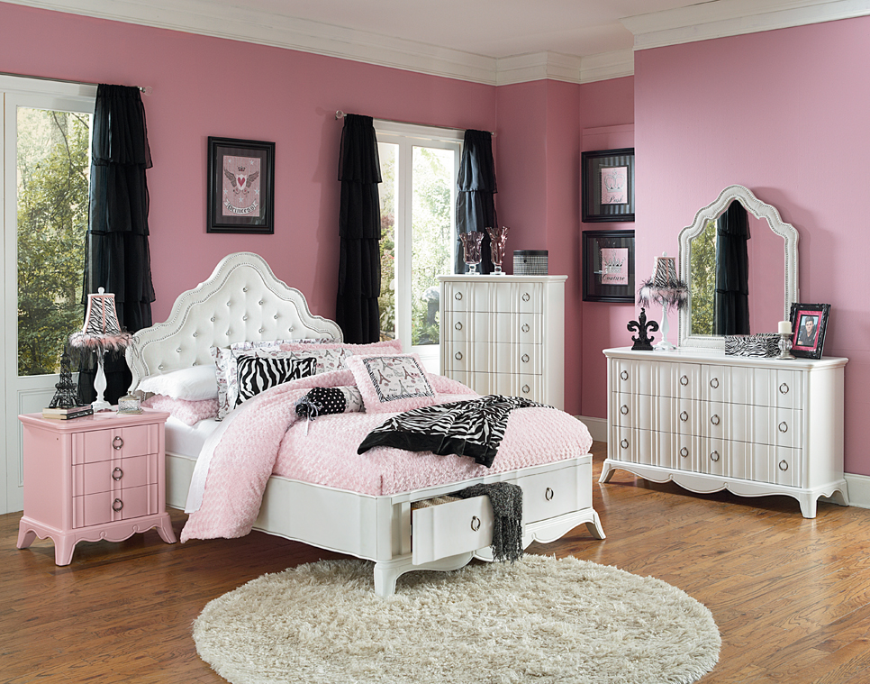 white full size bedroom set for girl