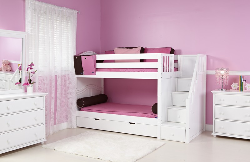 girls loft bed with stairs