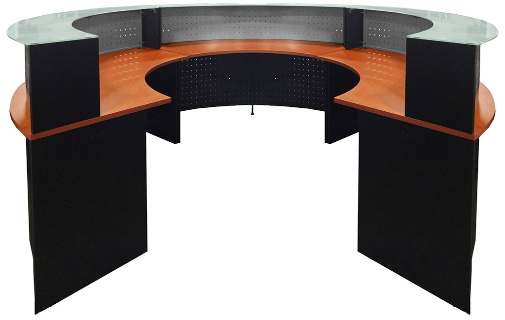 Office Circular Office Desks Stunning On Round Reception Desk