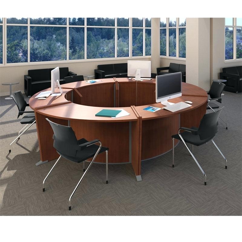 Office Circular Office Desks Stunning On Round Reception Desk