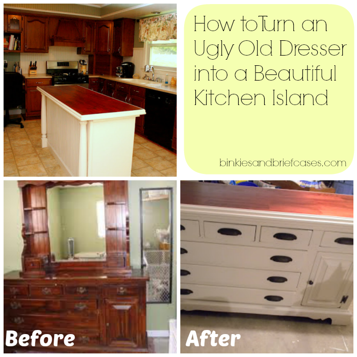 Furniture Diy Kitchen Island From Dresser Interesting On Furniture