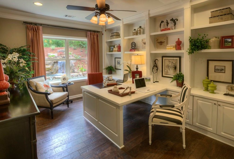 Office Home Office With Two Desks Magnificent On Pertaining To 15