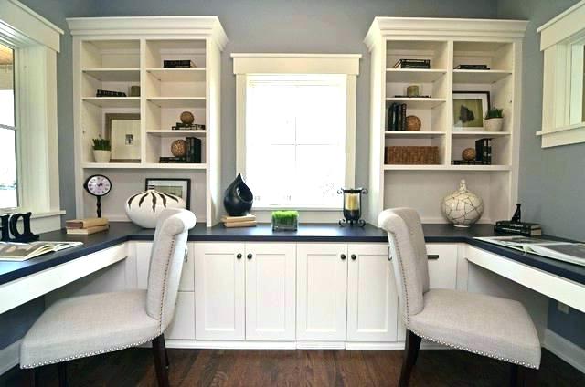 Office Home Office With Two Desks Magnificent On Pertaining To 15