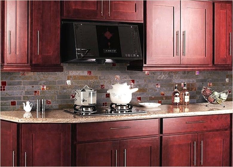 Kitchen Kitchen Backsplash Cherry Cabinets Modern On Inside Red