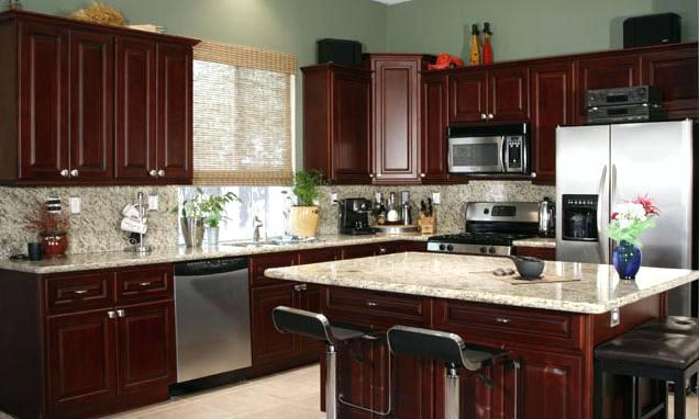 Kitchen Kitchen Ideas Cherry Cabinets Charming On Regarding Dark