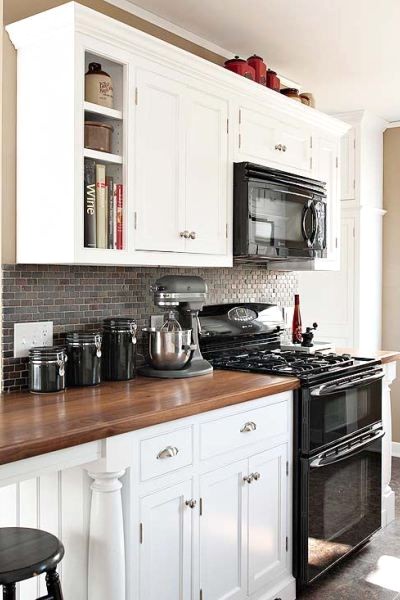 Kitchen Kitchens With Black Cabinets And Appliances Nice On