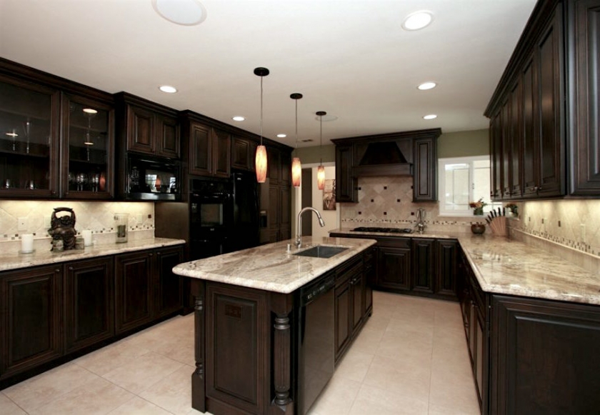 Kitchen Kitchens With Black Cabinets And Appliances Interesting On