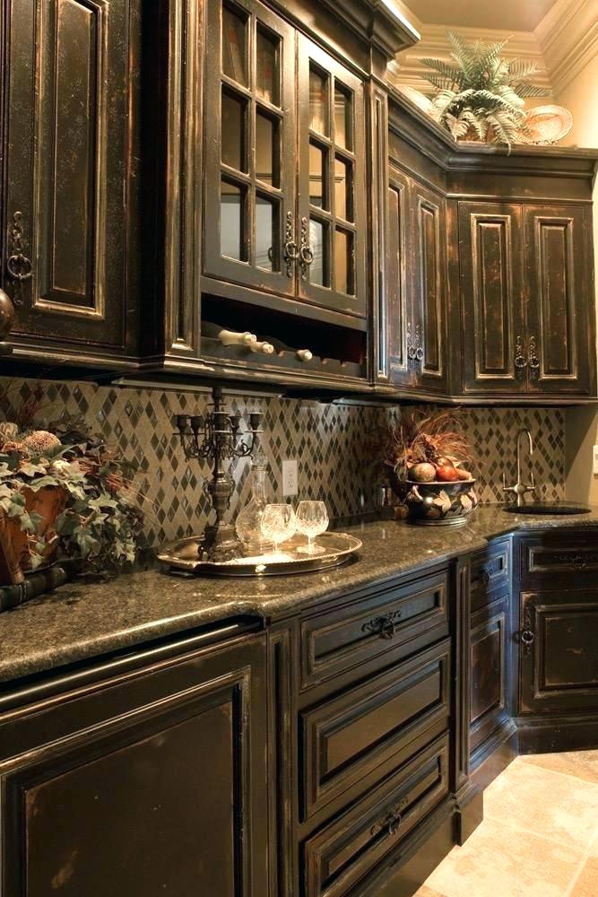 Kitchen Kitchens With Black Distressed Cabinets Kitchens With