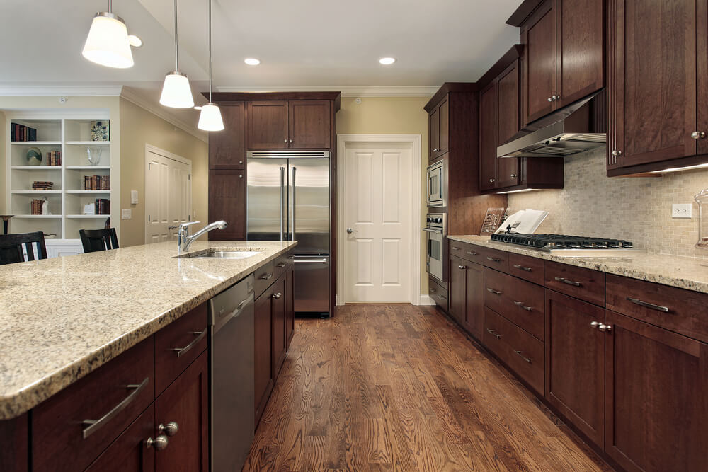 Kitchen Kitchens With Dark Cabinets And Light Countertops Stylish