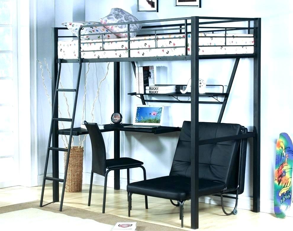 Bedroom Metal Bunk Bed With Desk Modern On Bedroom Regard To