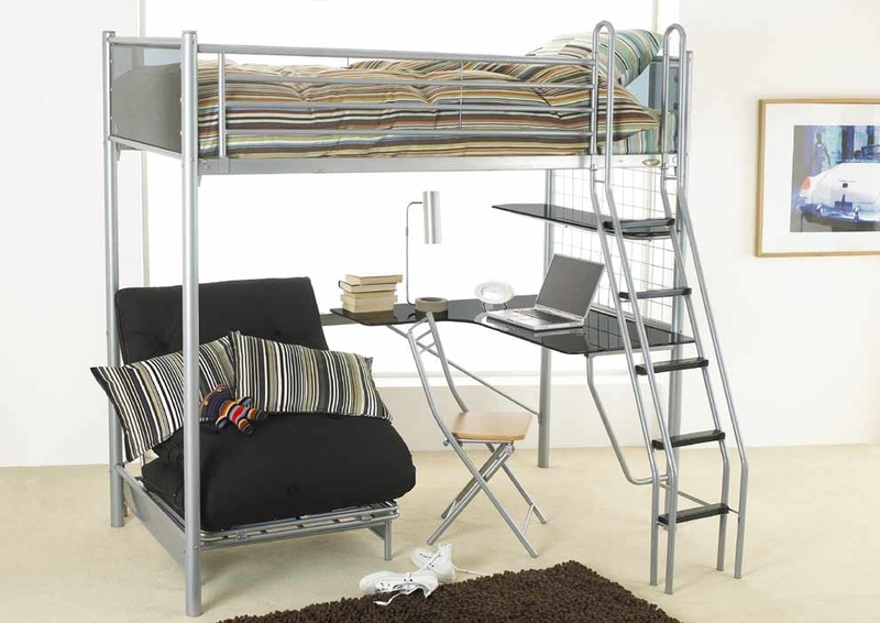 Bedroom Metal Bunk Bed With Desk Exquisite On Bedroom Full