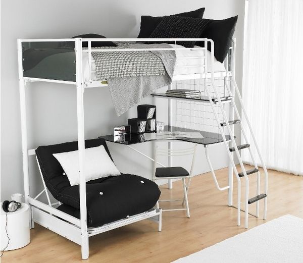 Bedroom Metal Bunk Bed With Desk Exquisite On Bedroom Full