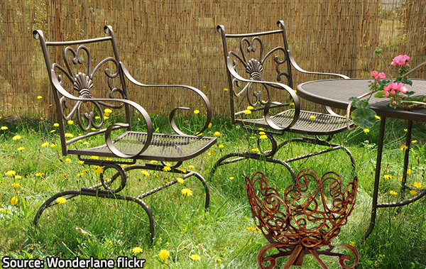Furniture Metal Patio Furniture Magnificent On With Black Outdoor