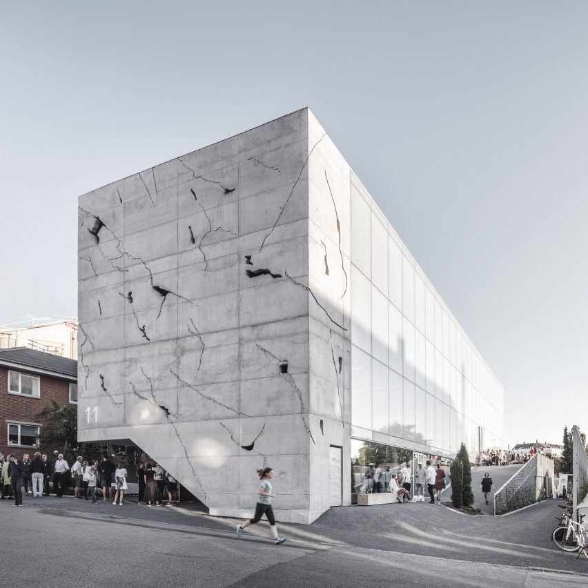 Office Office Facades Plain On With Regard To Danish Building By Sleth Features A Cracked Concrete Facade 17 Office Facades