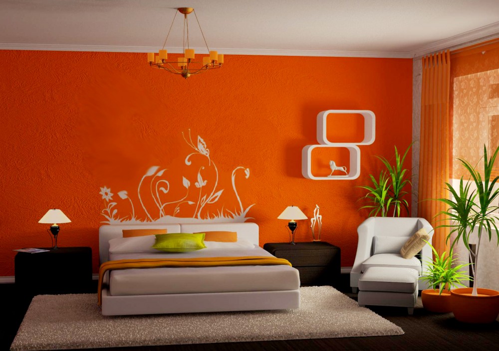 Bedroom Orange Bedroom Colors Modest On Throughout 22