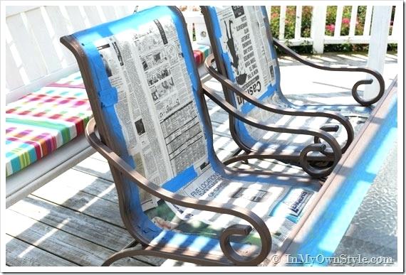 Furniture Painted Metal Patio Furniture Brilliant On With Idea