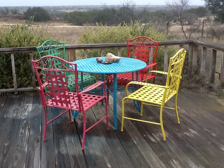 Furniture Painted Metal Patio Furniture Brilliant On With Idea