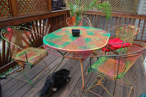 Furniture Painted Metal Patio Furniture Modern On Inside Decor Of Painting Ideas Rusted 6 Painted Metal Patio Furniture