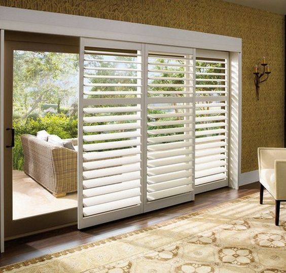 Interior Sliding Door Wood Blinds Brilliant On Interior In