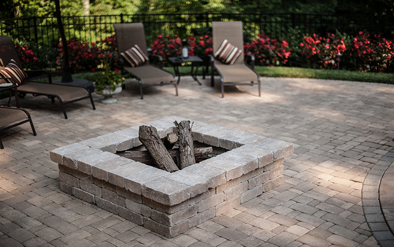 Other Square Paver Patio With Fire Pit Simple On Other Pertaining