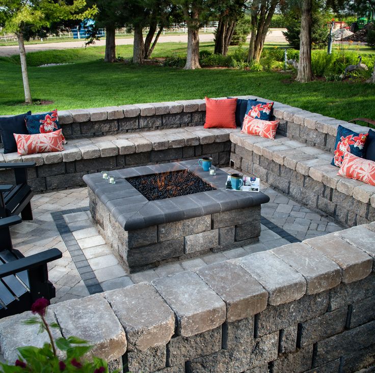 Other Square Paver Patio With Fire Pit Simple On Other Pertaining