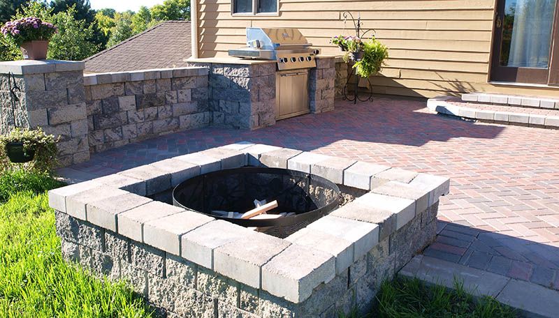 Other Square Paver Patio With Fire Pit Simple On Other Pertaining
