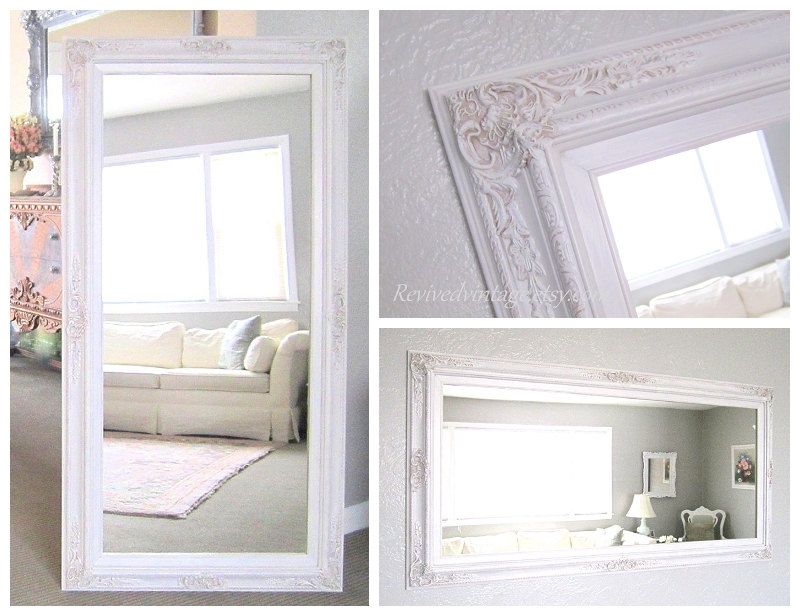 Furniture White Baroque Floor Mirror Beautiful On Furniture Inside