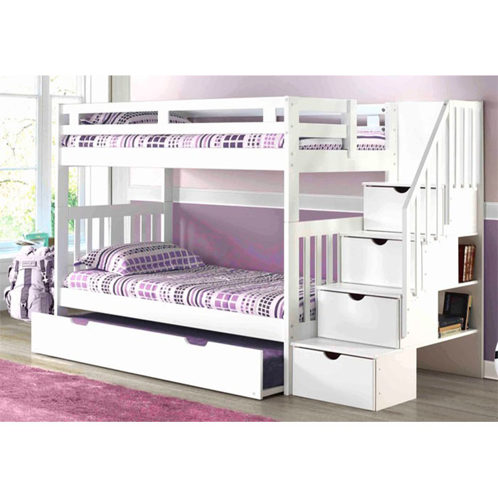 white bunk beds for girls
