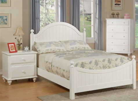 white full size bed for girl