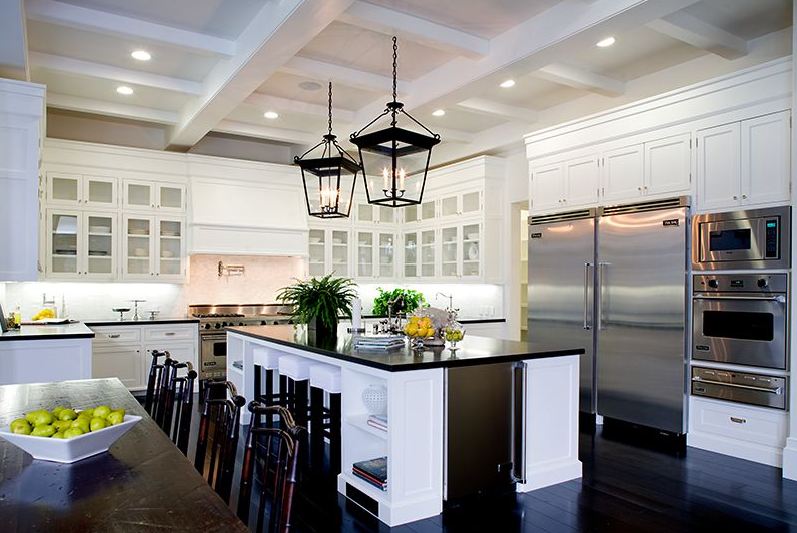 Kitchen White Kitchen Dark Floors Impressive On Within Modern