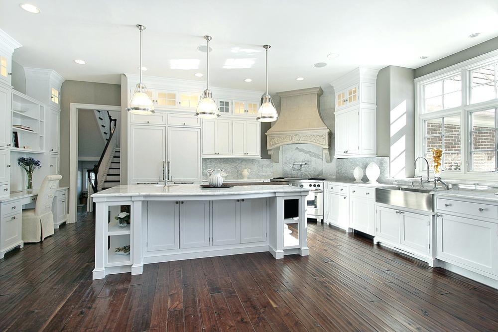 Kitchen White Kitchen Wood Floor Marvelous On With Dark Floors Oak