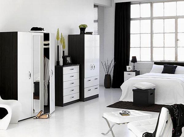 Furniture White Room Black Furniture Imposing On With Regard